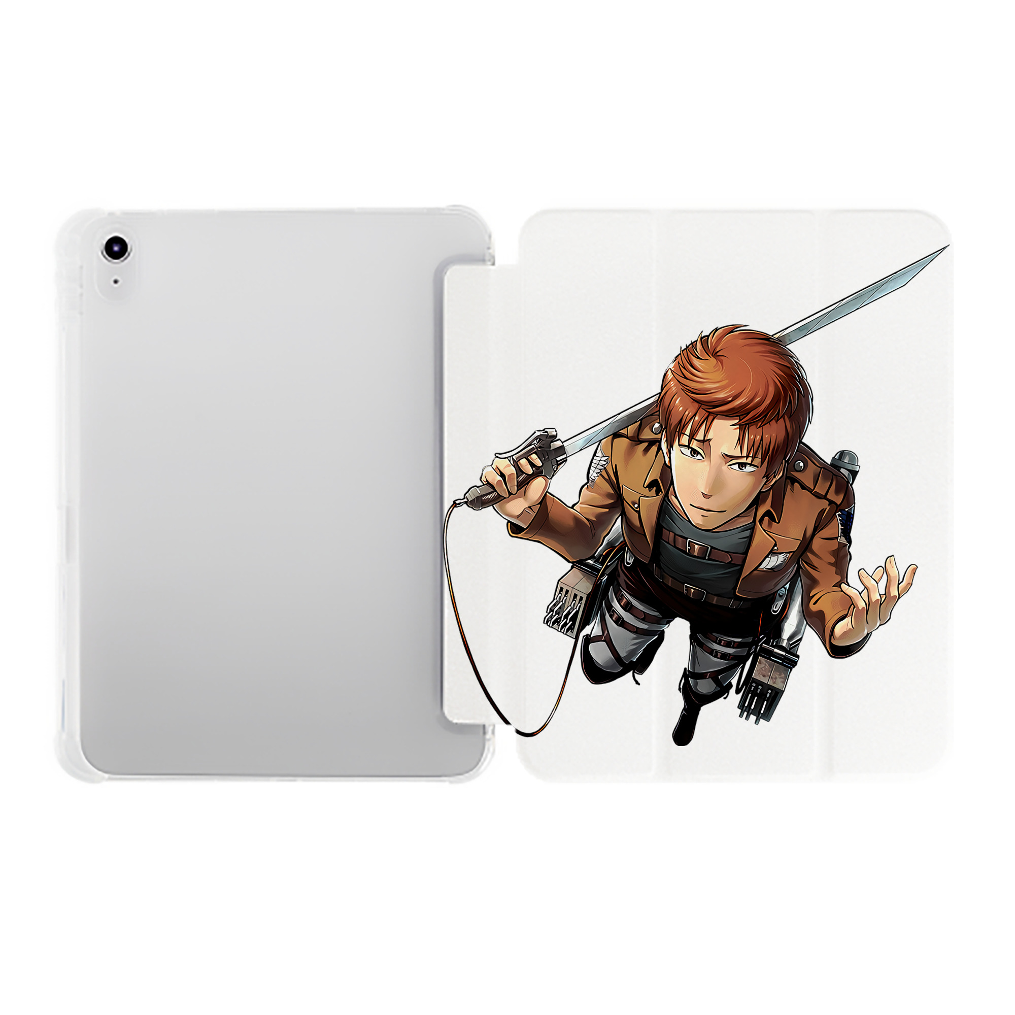 （画像用） 進撃の巨人 Attack on Titan IPad ケース ペン収納付き 三つ折りスタンド PUレザー×シリコン 対応機種9.5/10.5/10.9インチ